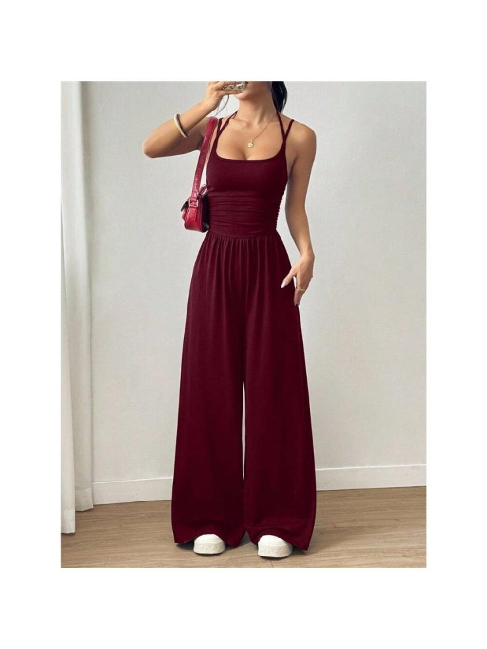 Spaghetti Strap Wide-Leg Jumpsuit
